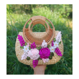 99 GOLD DATA Catarina Bohemian <b>Water</b> Hyacinth Crossbody Handbag Vintage Fashion Design Zipper Eco-friendly Summer Portable - Product Image 4