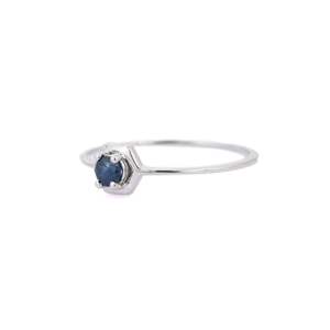 14K Solid Gold Oval Blue Sapphire Eternity <b>Stacking</b> <b>Ring</b> for Women - Product Image 4