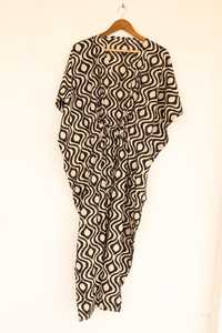 ชุดเดรสผ้าฝ้ายลายเรขาคณิตสีดำสำหรับผู้หญิง ทรงหลวมใส่สบาย เหมาะสำหรับใส่ไปเที่ยวทะเลในช่วงฤดูร้อน - Product Image 6