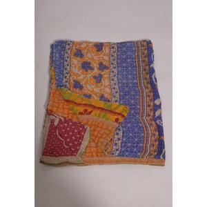 ผ้าห่มคันธาพิมพ์ลายดอกไม้ทำมือเป็นมิตรกับสิ่งแวดล้อม ผ้าฝ้ายอินเดียสไตล์วินเทจโบโฮ ผ้าคลุมเตียงแบบสองด้าน ของขวัญตกแต่งบ้าน - Product Image 5