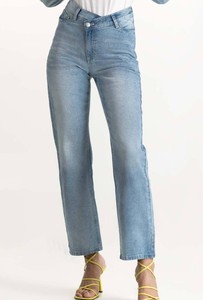 Jeans en denim décontractés de style japonais vintage pour femmes, taille mi-haute, coupe régulière, écologiques, séchage rapide, pour la gym, usage urbain, au quotidien - Product Image 3
