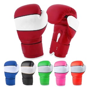 Gants de boxe pour enfants, rouge et blanc, mitaines d'entraînement professionnelles pour arts martiaux, gants de frappe en cuir réglables avec boucle auto-agrippante - Product Image 2