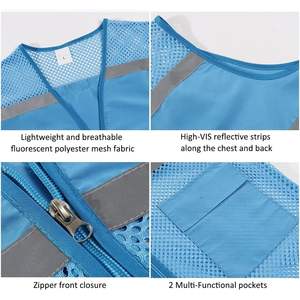 2025 gilet de sécurité américain unisexe personnalisé avec grande maille violet fermeture éclair avant-vêtements réfléchissants 2XL - Product Image 4