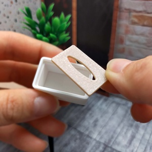 Caja de pañuelos en miniatura 1:6, cubierta moderna de plástico PLA para casa de muñecas, juguete, decoración blanca unisex para mayores de 14 años - Product Image 3