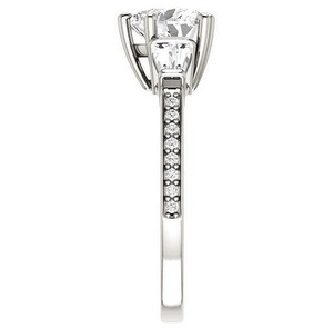 Heart Shape Geometric Luxury Certified Moissanite <b>Ring</b> 925 <b>Sterling</b> <b>Silver</b> Rhodium Plated <b>Engagement</b> Wedding Bridal Party <b>Ring</b> - Product Image 2
