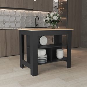 35.4 di pino nero \ "H isola cucina con 3 ripiani - Product Image 1