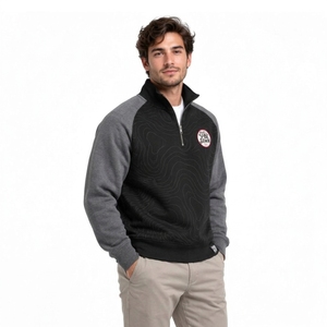 Sudadera de hombre con media cremallera, oversize, de felpa cepillada, con ribetes acanalados, silueta relajada, estilo casual. - Product Image 6