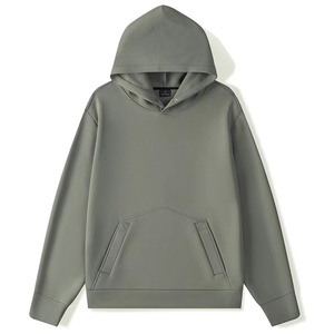เสื้อฮู้ดผู้ชายสีพื้น ทรงปกติ ผ้าฝ้ายเฟรนช์เทอร์รี่ สวมใส่สบายๆ สำหรับฤดูใบไม้ร่วง มีกระเป๋า ดีไซน์ระบายอากาศ แขนยาว - Product Image 4