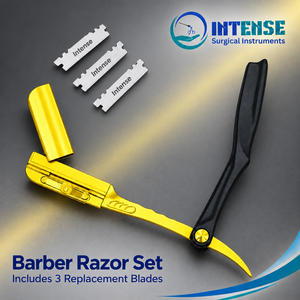 Professional <b>Straight</b> Edge Barber <b>Razor</b> with Replaceable Blades Stainless Steel Manual Shaving Tool for Salon Barber Shop - Product Image 2