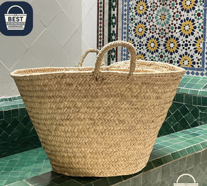 กระเป๋าชายหาดสานจากฟาง: กระเป๋าถือสไตล์โมร็อกโกทอมือ - Product Image 1