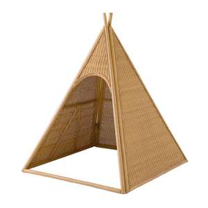 Tente de jeu pour enfants en rotin naturel, tipi wigwam, maisonnette pour tout-petits, décoration de chambre d'enfant bohème, vente en gros - Product Image 2