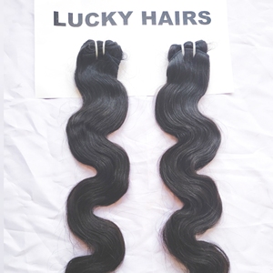 Extensions de cheveux humains indiens Remy 100% naturels, couleur noire, ondulés, double trame, prix de gros, par Export - Product Image 4