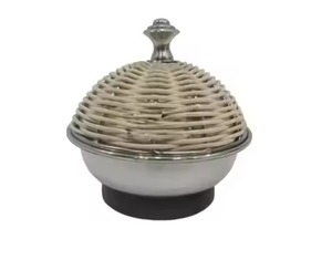 Olla Redonda de Acero Inoxidable Dorado con Efecto Martillado, Calentador de Alimentos para Buffet con Tapa, 33 cm de Diámetro, para Hostelería, Catering y Banquetes - Product Image 6