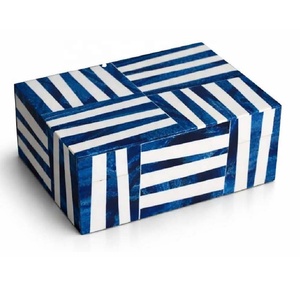 Caja de Joyería Decorativa Moderna Hecha a Mano con Incrustaciones de Hueso, Diseño de Tablero de Ajedrez en Blanco y Negro, Organizador de Joyas para Anillos y Pendientes - Product Image 6