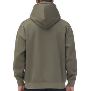 Sweat à capuche demi-zip personnalisé avec logo imprimé numériquement, 100 % coton, velours d'hiver, coupe oversize, écologique, haute qualité pour hommes - Product Image 3
