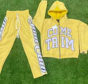 Sweat-shirt 2 pièces pour hommes, 100% coton, 300g/m2, sweat à capuche zippé sérigraphié, pantalon de survêtement, produit le plus vendu - Product Image 2