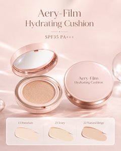 Aery Film Hydrating Cushion SPF35 PA+++ Protection solaire minérale Couvrance moyenne Fond de teint compact éclatant Marque privée OEM ODM Base - Product Image 4