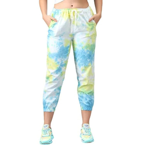 Pantalones Jogger Cargo Utilitarios para Mujer, Cintura Alta, Cordón Ajustable, Puños Elásticos, Múltiples Bolsillos, Transpirables, de Sarga de Algodón - Product Image 1