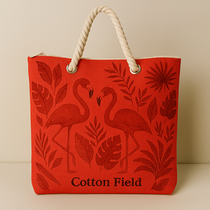 Sac fourre-tout en toile imprimé sur mesure, grand format, avec poignées en corde, motif tropical, idéal pour le shopping et les souvenirs de voyage, vente en gros - Product Image 4