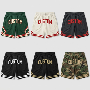 Shorts de streetwear vintage personnalisés pour hommes, shorts de basketball à double maille avec impression Tackle et design uni pour femmes, service OEM/ODM - Product Image 1