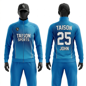 Women badminton track suit 230 GSM high quality polyester knit blue tracksuit with contrast side panels heat transfer custom <b>log</b> - Product Image 2