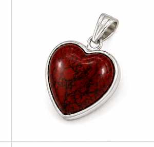 Pendentif en argent fait main en forme de cœur en jaspe de qualité supérieure, vente en gros, prix avantageux pour bijoux féminins, anniversaire - Product Image 4