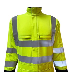 Gilet de sécurité haute visibilité jaune fluorescent, vêtement de travail réfléchissant, veste de sécurité avec poches, polyester, pour travaux routiers - Product Image 4