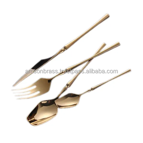 Copper Plated Stainless Steel Table Cutlery Flatware Set cutlery flatware sets cutlery set with spoon fork knife paper