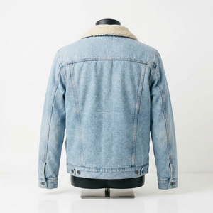 Custom OEM <b>Men's</b> Sherpa Denim <b>Jacket</b> Wholesale Heavyweight Streetwear Denim <b>Jacket</b> for <b>Men</b> - Product Image 4