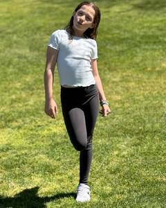 Leggings de Poliéster Tejido Elástico para Niños, Ajuste Flexible, Transpirables, Suaves, Delgados, Casuales, para Jugar, la Escuela, Uso Diario, Ropa de Moda - Product Image 2