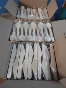 Ensemble de couverts jetables écologiques en bois (cuillère/fourchette/couteau) – Sûrs pour les aliments, parfaits pour les fêtes, petites cuillères à café et à glace - Product Image 5