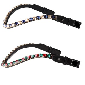 Nueva Diadema de Cuero Original para Caballo con Cristales Redondos de Marca Superior, Cadena de Diamantes Mega Bling y Forma Curva - Product Image 4