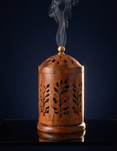 Soporte para Conos de Incienso de Madera Natural, Quemador Cilíndrico Tallado en Forma de Hoja, Recolector de Ceniza, Decoración para el Hogar, Proveedor - Product Image 5