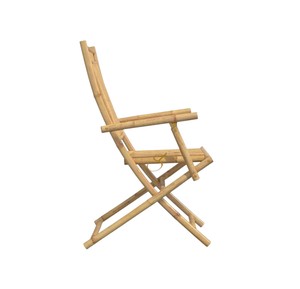 Chaise de salle à manger moderne et contemporaine en bambou avec accoudoirs, portable, pour usage extérieur et hôtelier, chaise pliante en bois naturel écologique - Product Image 3