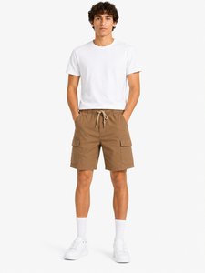 Men’s Brown Cargo Shorts Relaxed Fit Utility Shorts Casual Summer Bottoms Multi Pocket Outdoor Shorts Drawstring Waist Cargo - Product Image 3
