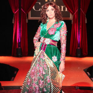 Luxurious Arabic <b>Women</b> Wedding Fashion Designer Kaftan <b>Dress</b> With <b>Velvet</b> Fabric and Heavy Floral Embroidery and Stone Work - Product Image 1