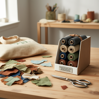 Tissu en toile épaisse en coton recyclé certifié OEKO-TEX, tendance et écoresponsable, pré-coupés et kits pour accessoires de sacs fourre-tout écologiques