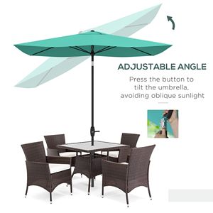 Ombrellone Rettangolare da Esterno 6.6 x 10 piedi con Manovella e Pulsante di Inclinazione per Giardino, Prato, Terrazza, Cortile, Protezione dalla Pioggia - Product Image 4
