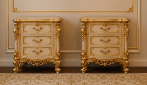Juego de Cama de Lujo de Madera de Teca con Tallados Intrincados de Inspiración Rococó, con Cómoda y Armario a Juego, Tamaño California King Premium, Muebles para el Hogar - Product Image 3