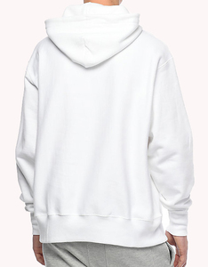 Sweat-shirt à capuche oversize blanc pour homme, manches régulières, couleur unie, décontracté, 100% coton - Product Image 5