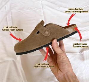 Zuecos de gamuza para mujer con correa de hebilla, zuecos tipo mule, sin cordones, punta redonda, zapatos casuales y cómodos - Product Image 1