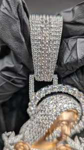 Colgante de la Virgen María con Moissanita VVS, Chapado en Oro con Plata de Ley 925, Joyería Fina, Colgantes y Amuletos Religiosos - Product Image 3