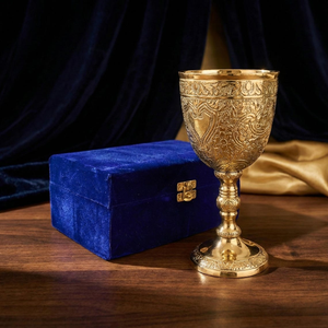 Copa de Vino Vintage Personalizada de Oro, Decoración Medieval con Caja, Diseño Grabado, Copa Decorativa de Lujo para Beber, Decoración de Mesa - Product Image 1