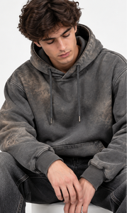 Sudadera con Capucha Oversize Vintage de Algodón 100% con Lavado Ácido y Efecto Mudd Wash para Invierno, Estilo Streetwear Personalizado, OEM, Marca Privada - Product Image 6