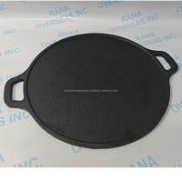 Poêle à dosa plate antiadhésive en fonte, pré-culottée, robuste, pour la cuisson des roti et des crêpes, avec deux poignées, compatible gaz/induction