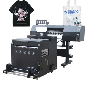 Mesin cetak kaus kepala cetak ganda 60cm pencetak dtf i3200 dengan pengocok dan pengering bubuk