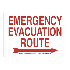 Panneau de signalisation d'évacuation d'urgence Brady pour intérieur et extérieur - Panneau de guidage de sécurité en PVC/PC durable - Product Image 3