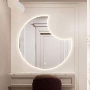 กระจกแต่งหน้า LED รูปทรงแปลกตา พร้อมเซ็นเซอร์สัมผัส สำหรับตกแต่งห้องน้ำสไตล์โมเดิร์นสุดหรู - Product Image 3