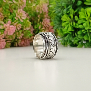 Fish <b>Spinner</b> <b>Ring</b> Ocean Fidget <b>Ring</b> Handmade Anxiety Relief <b>Ring</b> Marine Life Jewelry Boho Statement <b>Spinner</b> <b>Ring</b> - Product Image 5