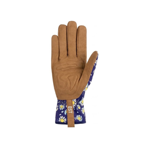 Gants de jardinage à doigts entiers avec dos en tissu imprimé et paume en cuir pour l'entretien des jardins et la plantation, OEM, marque privée - Product Image 2
